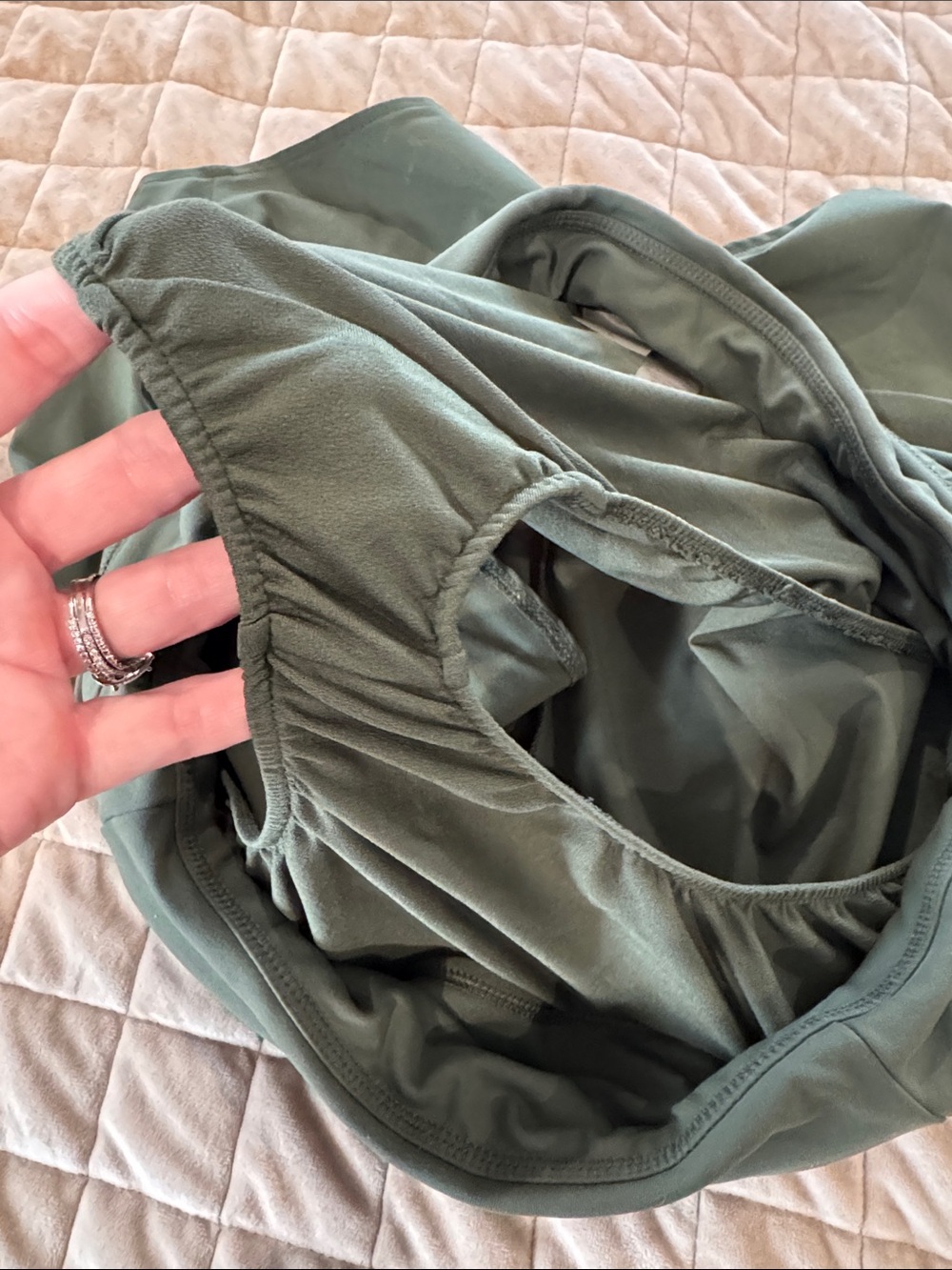 Calia Women’s Olive Green Layered Active Shorts - Picture 3 of 4